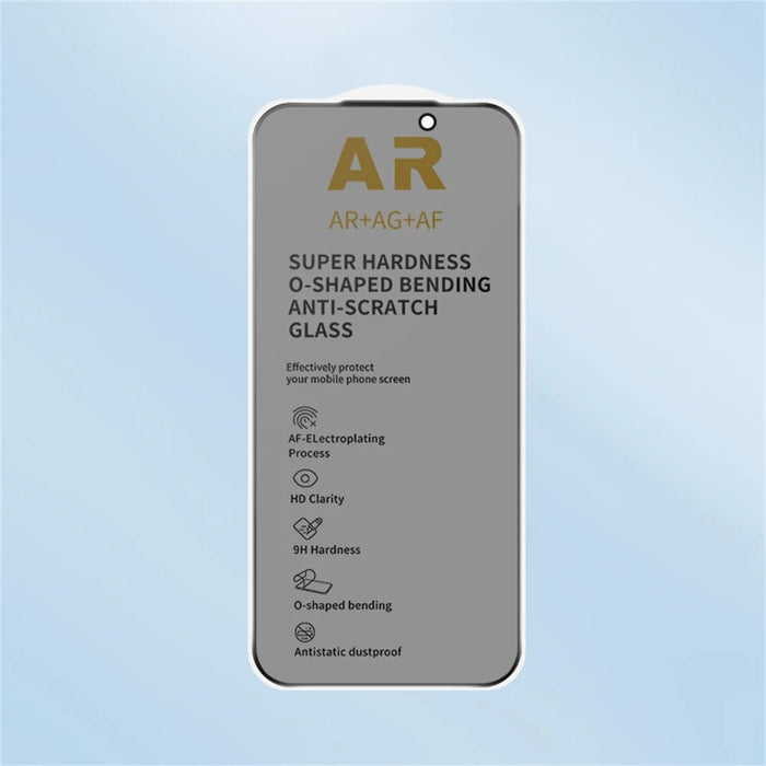 RURIHAI For iPhone 17 Pro Privacy Screen Protector AR Anti-Reflective High Aluminium-Silicon Glass Film - Black - 6