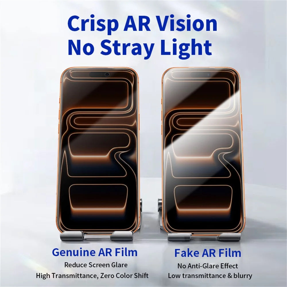 RURIHAI For iPhone 17 Pro Max Privacy Screen Protector AR Anti-Reflective High Aluminium-Silicon Glass Film - Black - 5
