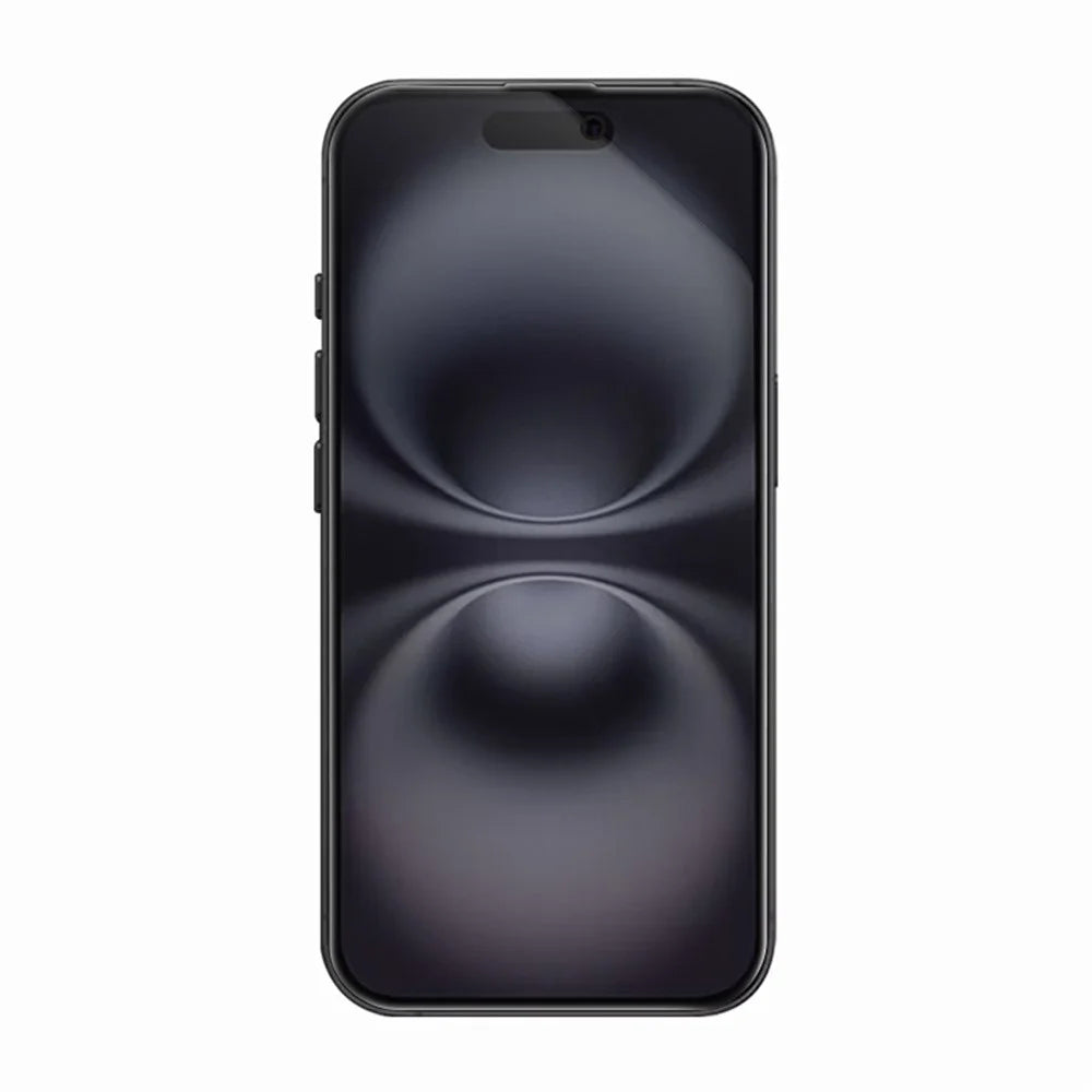 RURIHAI For iPhone 16 / 15 Privacy Screen Protector AR Anti-Reflective High Aluminium-Silicon Glass Film - Black - 2