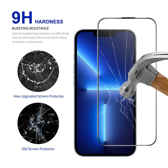 RURIHAI For iPhone 13 Pro Max  /  14 Plus Full Screen Protector AR Anti-Reflective HD Clear Tempered Glass Flim - Transparent - 3