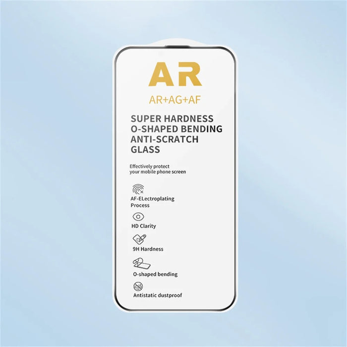 RURIHAI For iPhone 14 Pro Full Screen Protector AR Anti-Reflective HD Clear Tempered Glass Flim - Transparent - 6