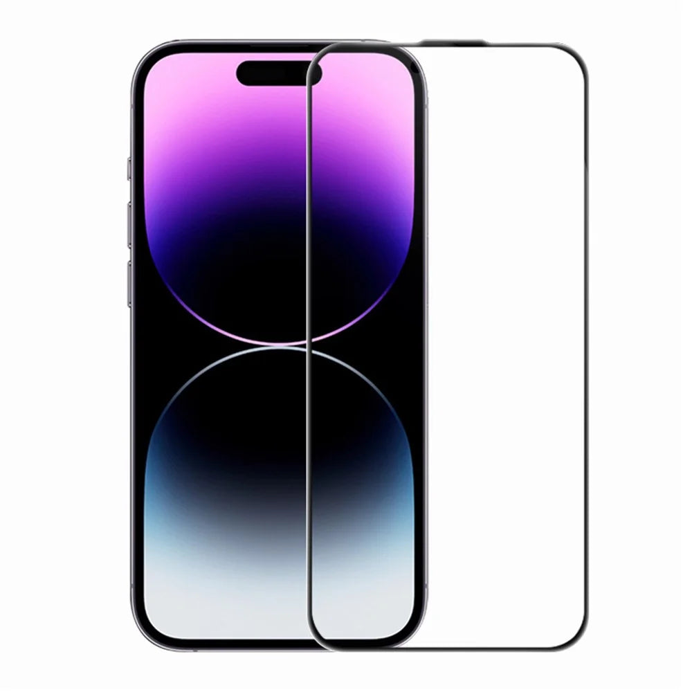 RURIHAI For iPhone 14 Pro Max Full Screen Protector AR Anti-Reflective HD Clear Tempered Glass Flim - Transparent - 1