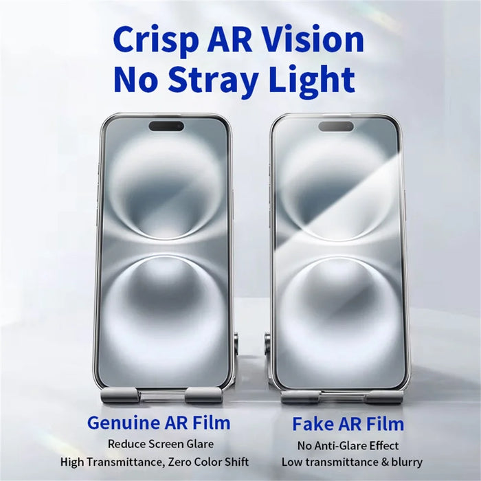 RURIHAI For iPhone 15 Plus  /  16 Plus Full Screen Protector AR Anti-Reflective HD Clear Tempered Glass Flim - Transparent - 5
