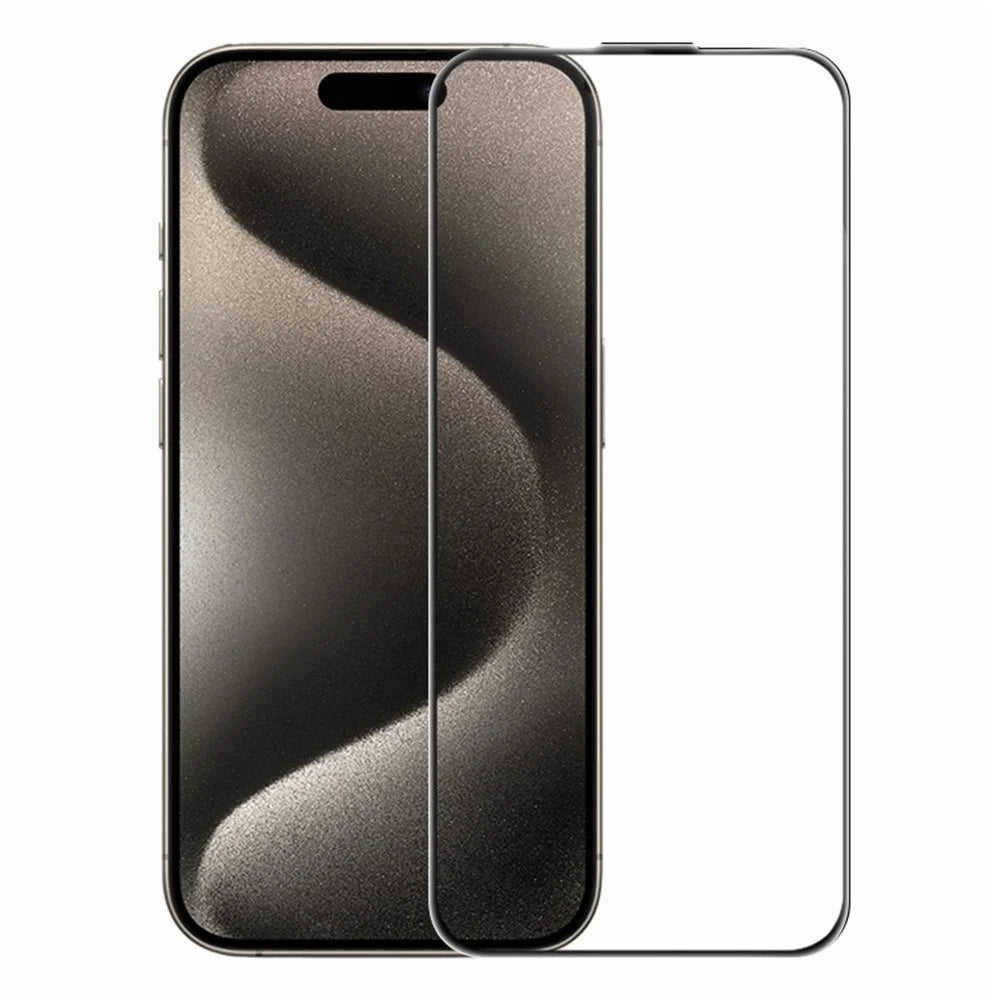 RURIHAI For iPhone 15 Pro Max Full Screen Protector AR Anti-Reflective HD Clear Tempered Glass Flim - Transparent - 1