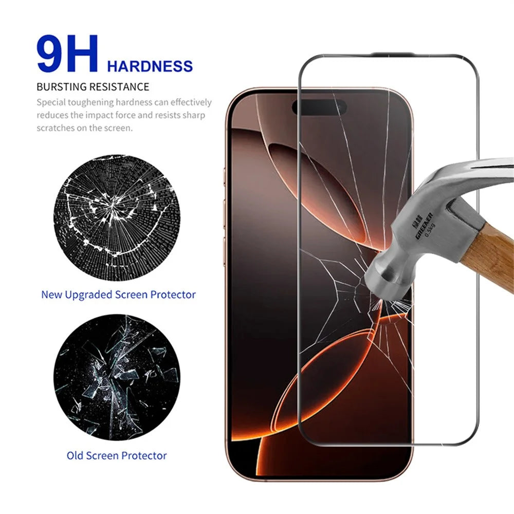 RURIHAI For iPhone 16 Pro Max Full Screen Protector AR Anti-Reflective HD Clear Tempered Glass Flim - Transparent - 3