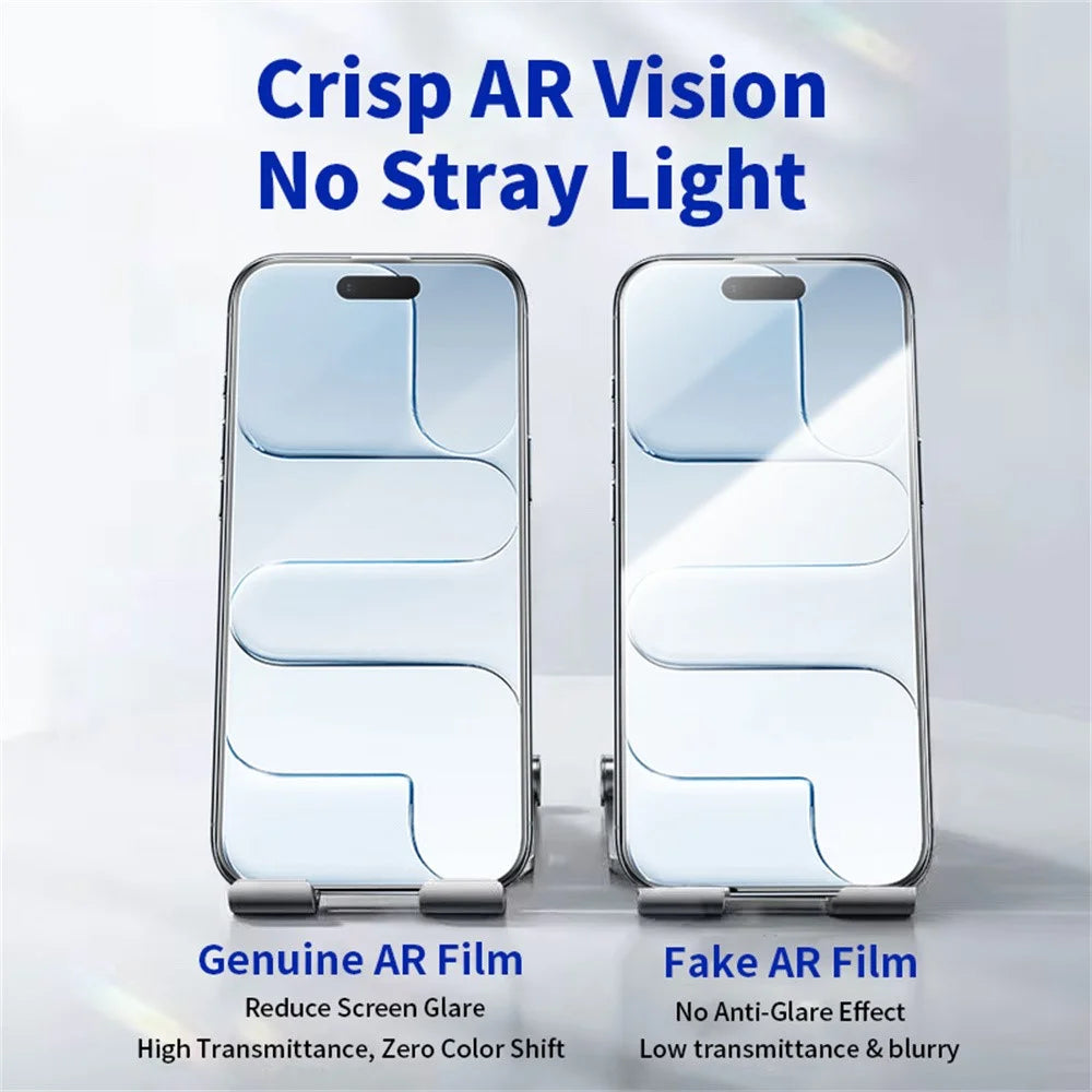 RURIHAI For iPhone Air Full Screen Protector AR Anti-Reflective HD Clear Tempered Glass Flim - Transparent - 5