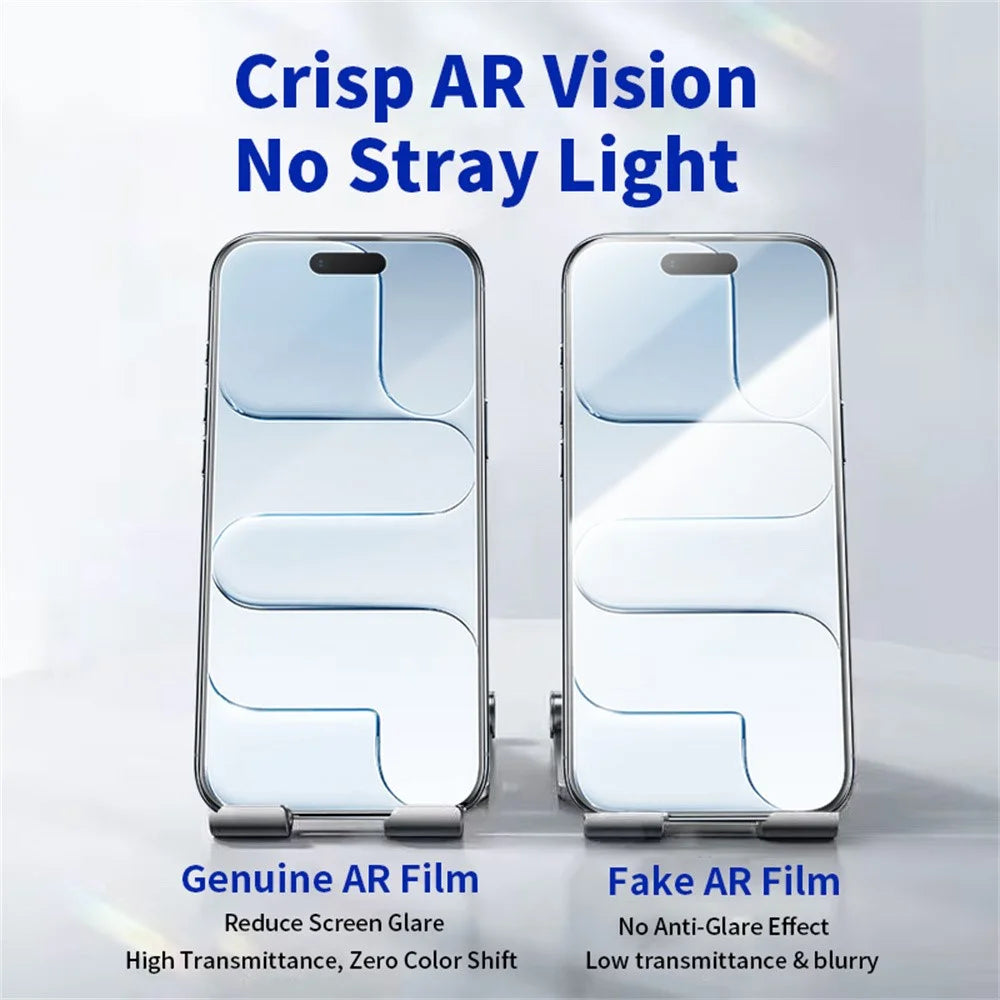 RURIHAI For iPhone Air Matte Full Screen Protector AR Anti-Reflective Tempered Glass Film - Transparent - 5