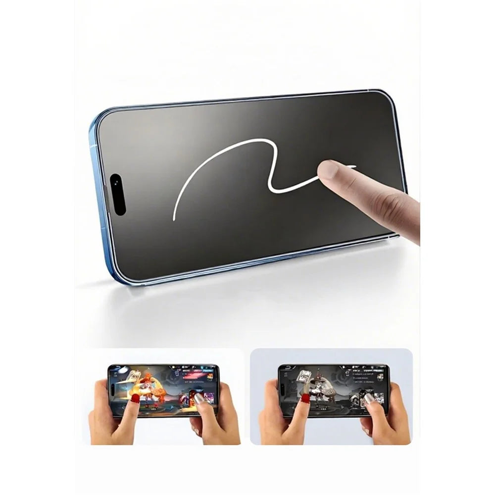 RURIHAI For iPhone Air Matte Full Screen Protector AR Anti-Reflective Tempered Glass Film - Transparent - 6