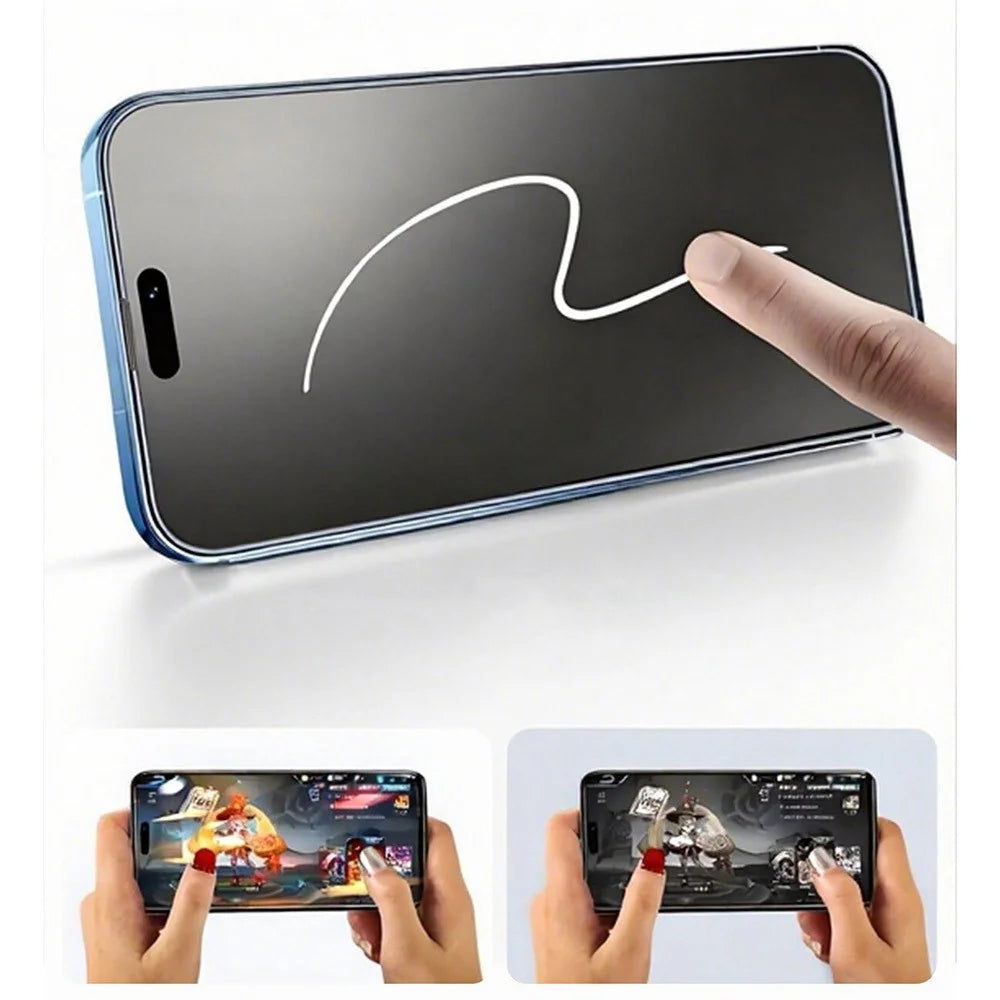 RURIHAI For iPhone 17 Pro Matte Full Screen Protector AR Anti-Reflective Tempered Glass Film - Transparent - 6