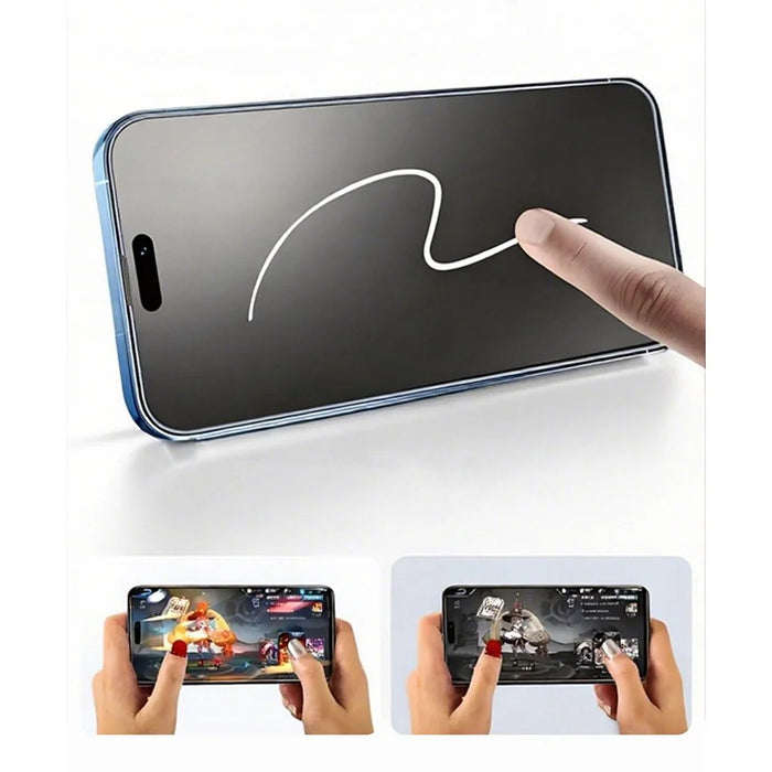 RURIHAI For iPhone 17  /  16 Pro Matte Full Screen Protector AR Anti-Reflective Tempered Glass Film - Transparent - 6