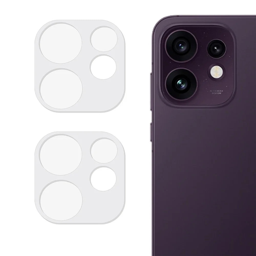 2Pcs For Oppo Reno16 5G (Global) Full Coverage Camera Lens Protector 3D Arc Edge Anti-Scratch Tempered Glass Lens Film - Transparent - 1