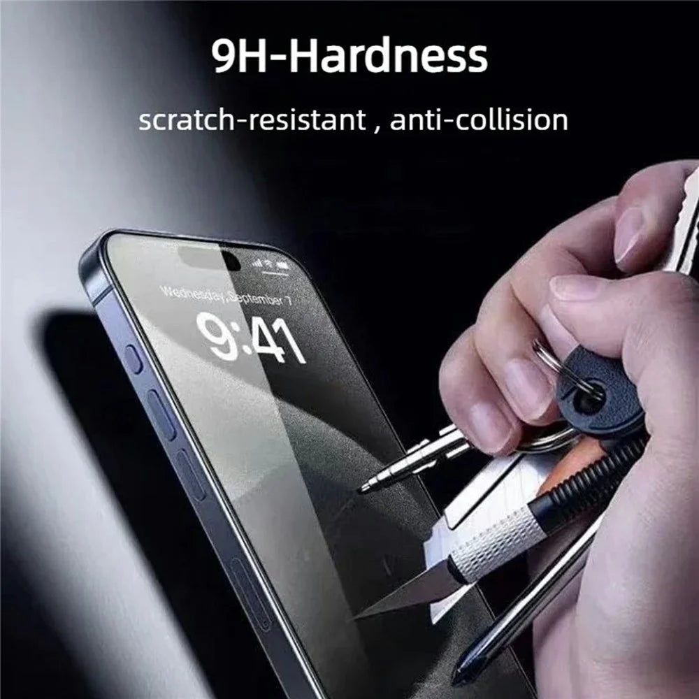 10Pcs for iPhone 17 Pro Max Screen Protector AR Anti-Reflection High Aluminium-silicon Glass Silk Printing Clear Film - 3