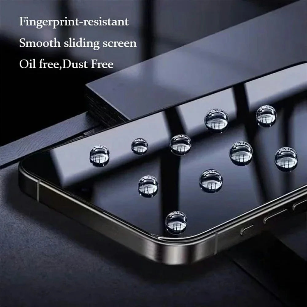 10Pcs for iPhone 17 Pro Max Screen Protector AR Anti-Reflection High Aluminium-silicon Glass Silk Printing Clear Film - 4