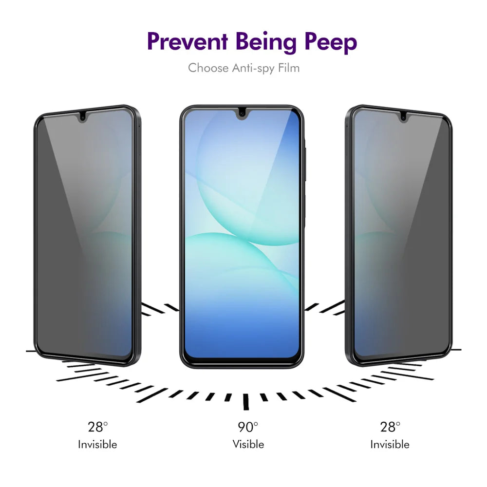 HAT PRINCE for Samsung Galaxy A17 4G / Galaxy A17 5G 2Pcs Privacy Screen Protector ENKAY Hat-Prince Full Glue Full Coverage 28-degree Anti-Spy Tempered Glass - Black - 3