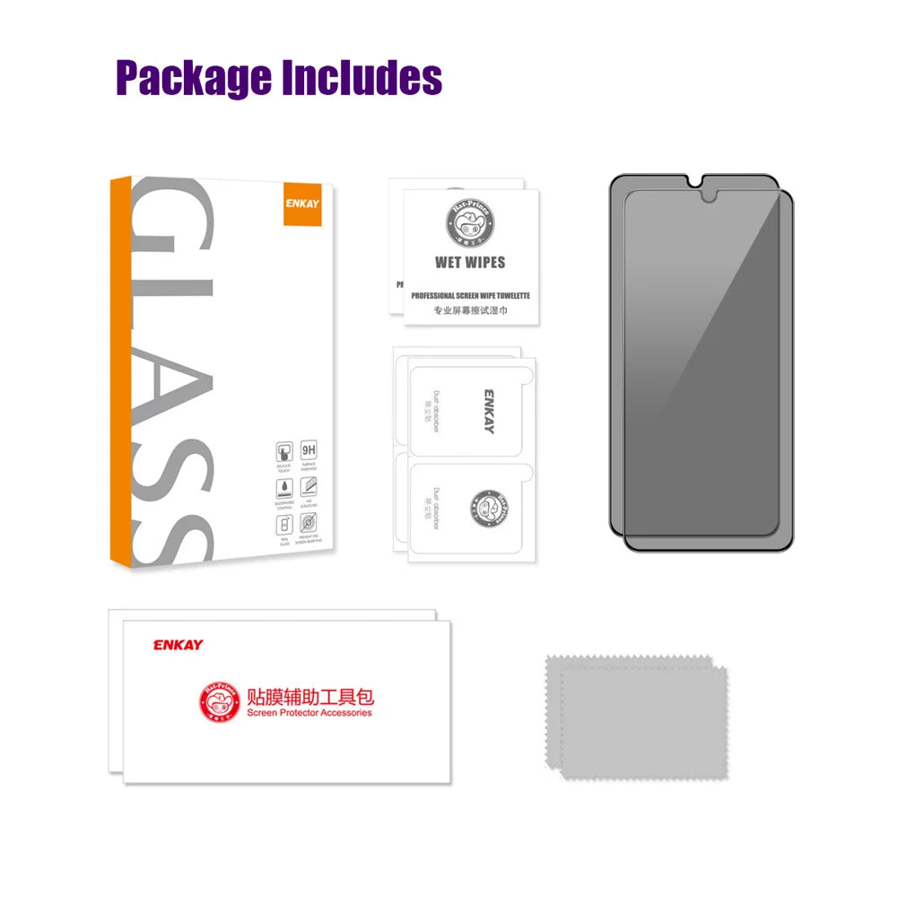 HAT PRINCE for Samsung Galaxy A17 4G / Galaxy A17 5G 2Pcs Privacy Screen Protector ENKAY Hat-Prince Full Glue Full Coverage 28-degree Anti-Spy Tempered Glass - Black - 7