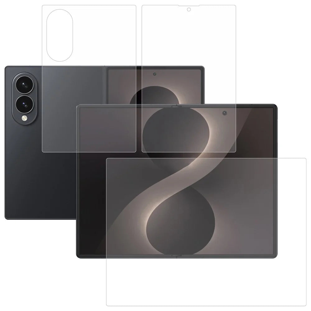 For Samsung Galaxy Z Fold8 Screen Protector Set, Front + Back Full Cover TPU+PET Hydrogel Film - Transparent - 1