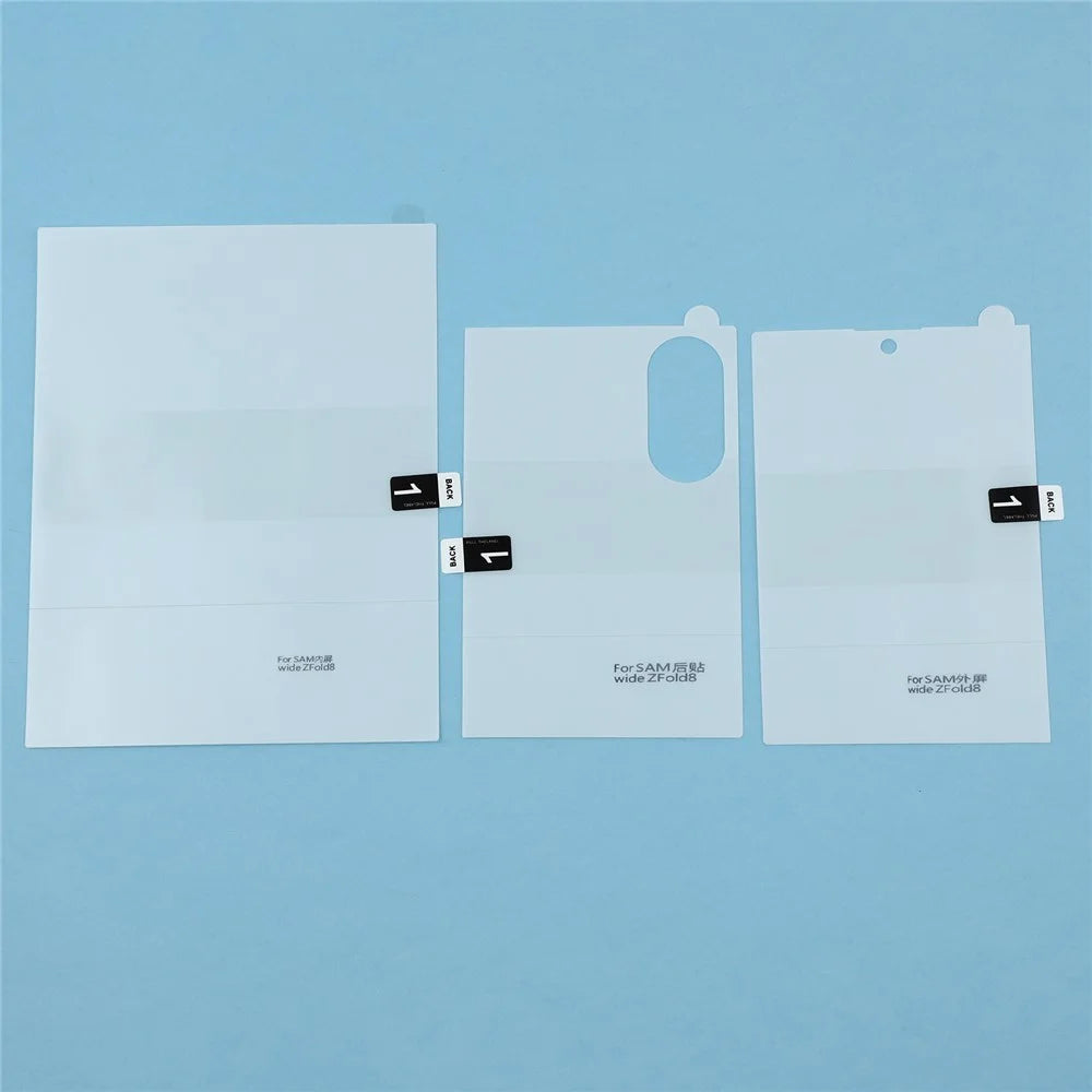 For Samsung Galaxy Z Fold8 Screen Protector Set, Front + Back Full Cover TPU+PET Hydrogel Film - Transparent - 3