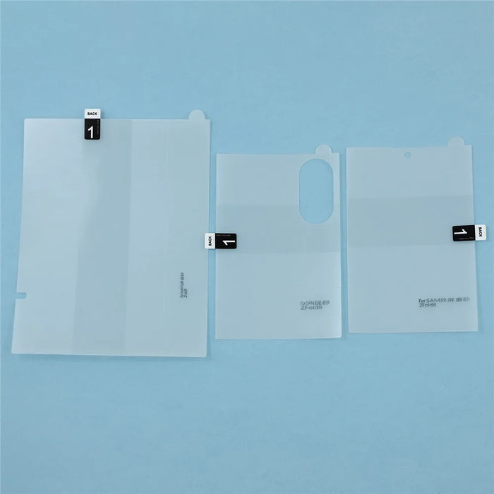 For Samsung Galaxy Z Fold8 Hydrogel Film Set Matte Anti-fingerprint Front + Inside + Back Cover TPU Screen Protector - Matte - 4