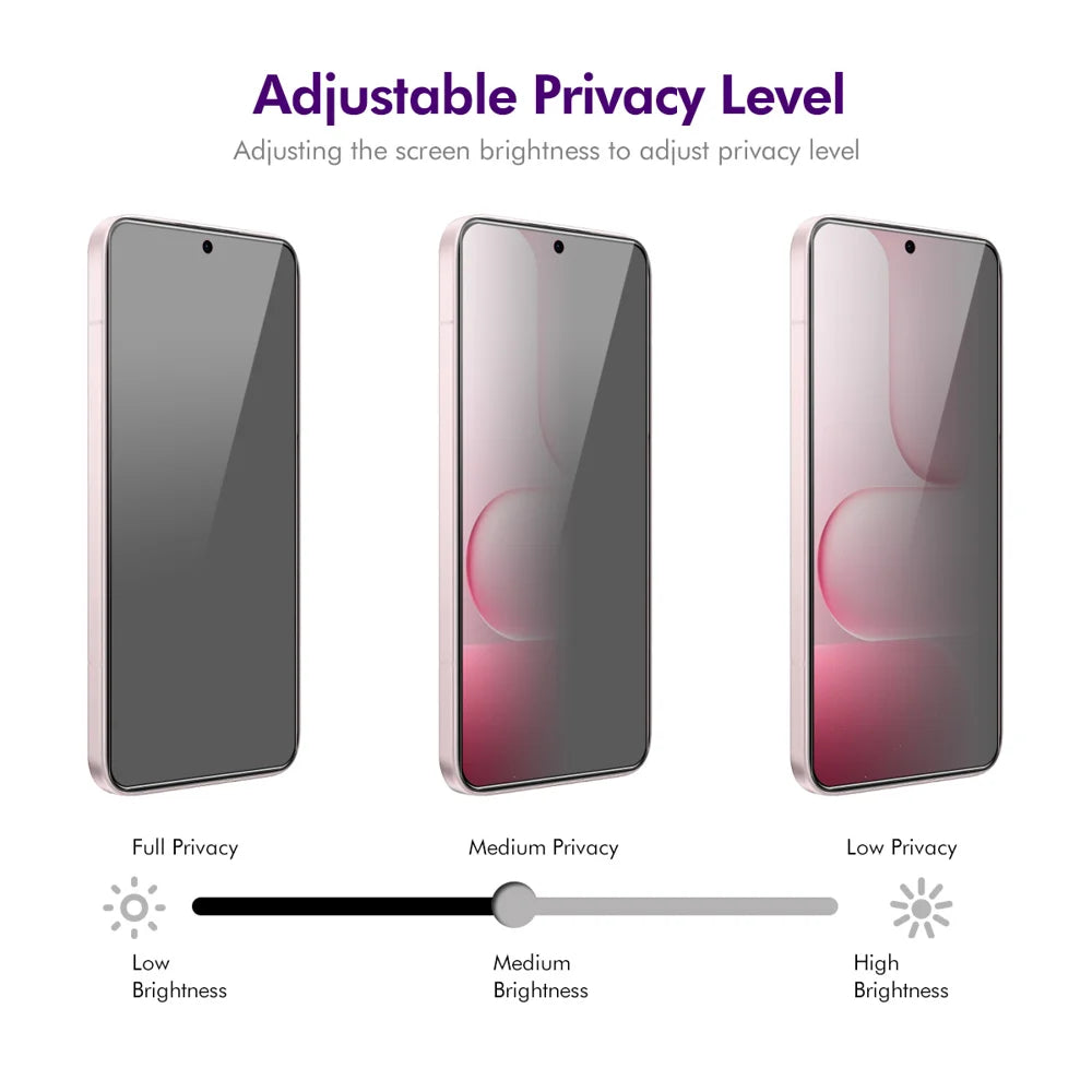 HAT PRINCE for Honor 600 5G 2Pcs Privacy Screen Protector ENKAY Hat-Prince Full Glue Full Coverage 28-degree Anti-Spy Tempered Glass - Black - 4
