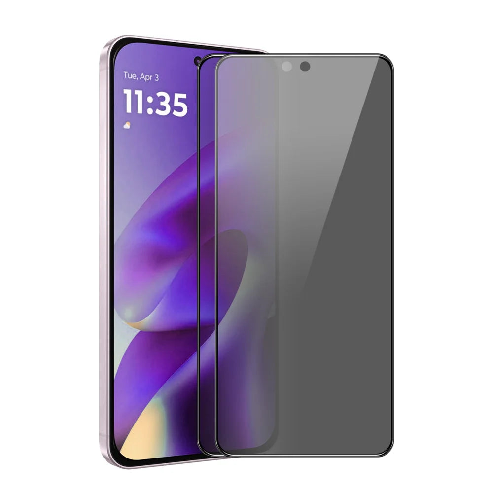 HAT PRINCE for Motorola Edge (2026) 2Pcs Privacy Screen Protector ENKAY Hat-Prince Full Glue Full Coverage 28-degree Anti-Spy Tempered Glass - Black - 1