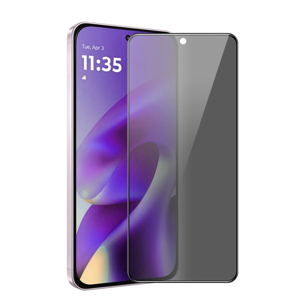 HAT PRINCE for Motorola Moto G77 5G Privacy Screen Protector ENKAY Hat-Prince Full Glue Full Coverage 28-degree Anti-Spy Tempered Glass - Black - 1