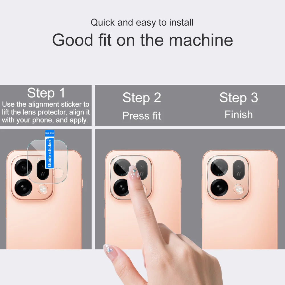IMAK for Oppo Find X9s 5G Camera Lens Protector Slim Tempered Glass Full Coverage Lens Film - Transparent - 3