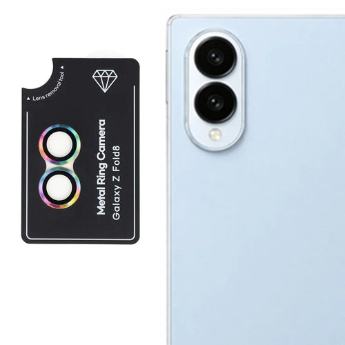 For Samsung Galaxy Z Fold8 Camera Lens Protector Set Electroplating Metal + Tempered Glass Individual Lens Film - Multi-color - 1
