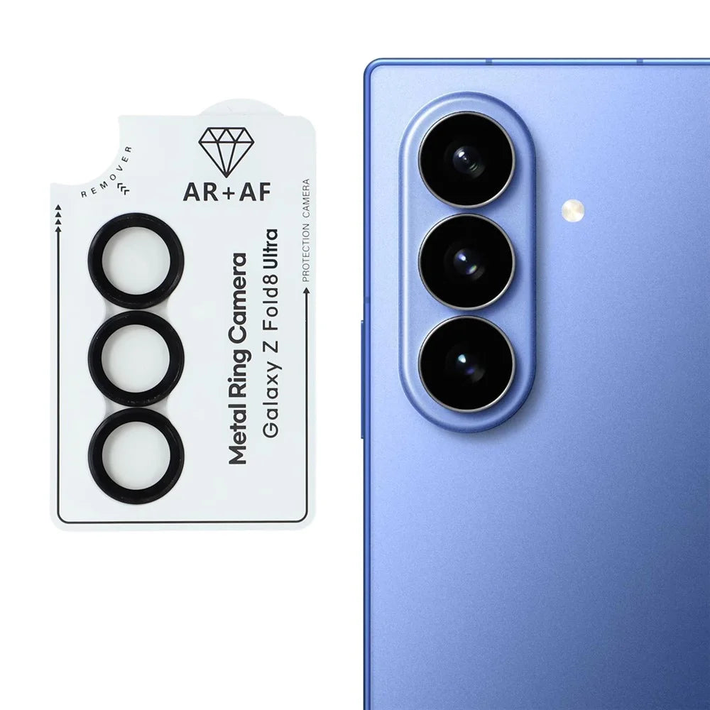 For Samsung Galaxy Z Fold8 Ultra Camera Lens Protector Electroplating Ultra HD Tempered Glass Lens Film - Black - 1