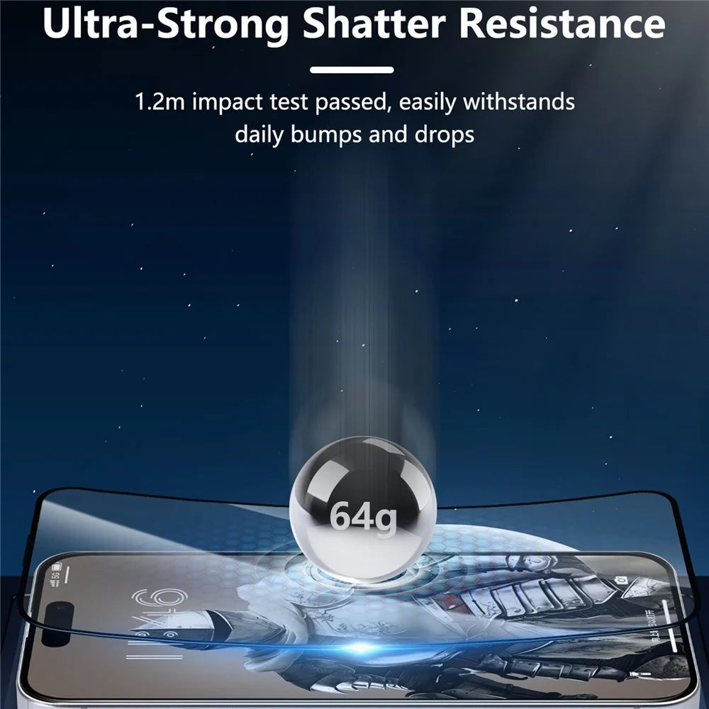 JOYROOM 18MQ12H for iPhone 18 Pro / 17 Pro Screen Protector 2.5D Full Coverage Silk Printing High Aluminium-Silicon Glass Clear Anti-dust Film - 4