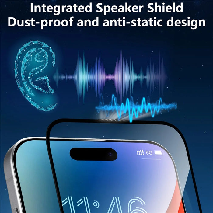 JOYROOM 18MQ11P for iPhone 18 Privacy Screen Protector 2.5D High Aluminium-Silicon Glass Full Coverage Film with Dust Shield - 4