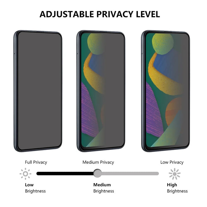 For vivo X Fold6 5G Tempered Glass Silk Print Anti-peep Full Coverage Screen Protector Film - Black - 4