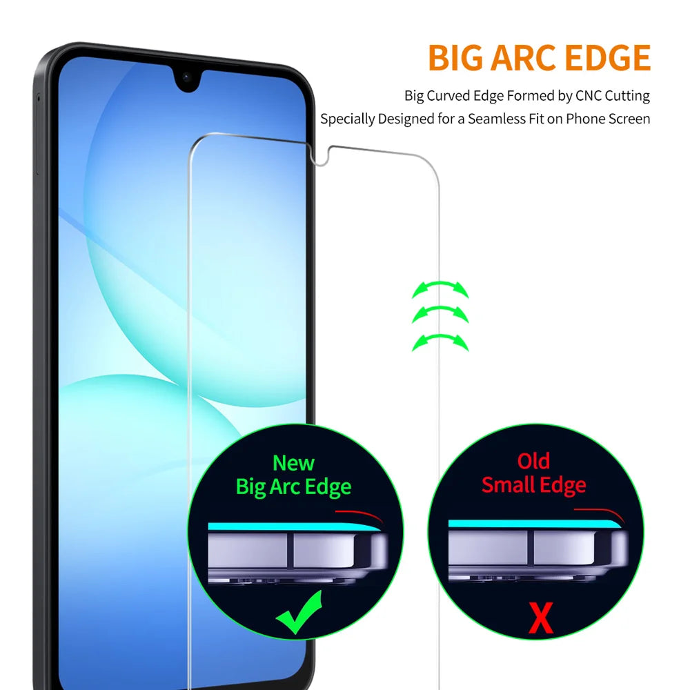 HAT PRINCE for Samsung Samsung Galaxy A18 4G ENKAY  2Pcs Screen Protector 9H Clear Full Glue High Aluminum-Silicon Glass Film (NOT Complete Covering) - Transparent - 4