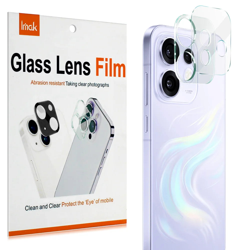 IMAK for Oppo Reno16 5G (Global) Tempered Glass Full Cover Camera Lens Protector + Acrylic Lens Cap - Transparent - 2