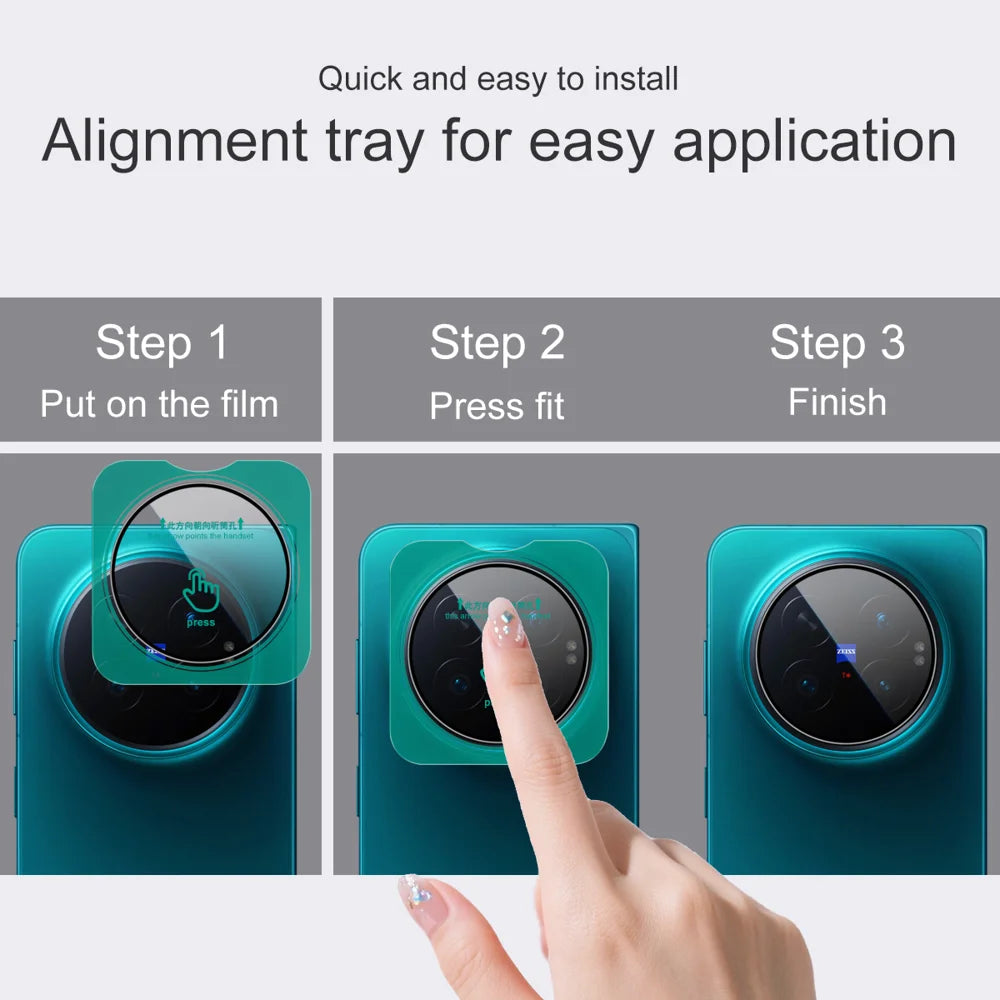 IMAK for vivo X Fold6 5G Camera Lens Protector Tempered Glass Full Cover Lens Film with Self Positioning Frame - Transparent - Transparent - 6