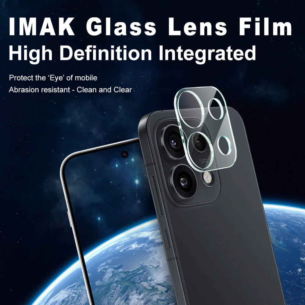 IMAK for Oppo Reno16 Pro 5G (Global) Tempered Glass Full Cover Camera Lens Protector + Acrylic Lens Cap - Transparent - 3