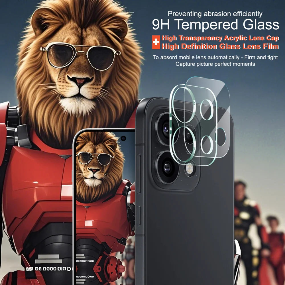 IMAK for Oppo Reno16 Pro 5G (Global) Tempered Glass Full Cover Camera Lens Protector + Acrylic Lens Cap - Transparent - 4