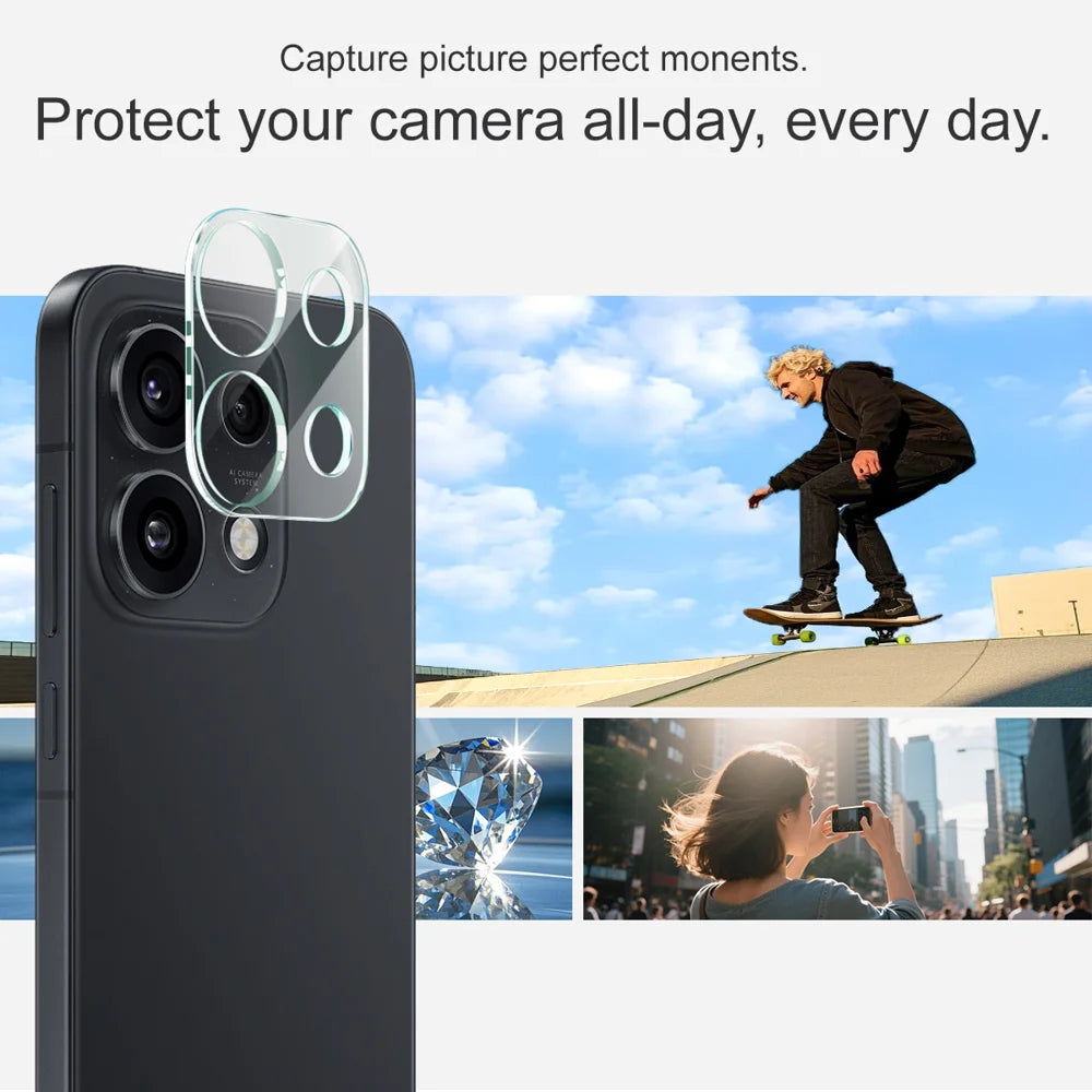 IMAK for Oppo Reno16 Pro 5G (Global) Tempered Glass Full Cover Camera Lens Protector + Acrylic Lens Cap - Transparent - 6