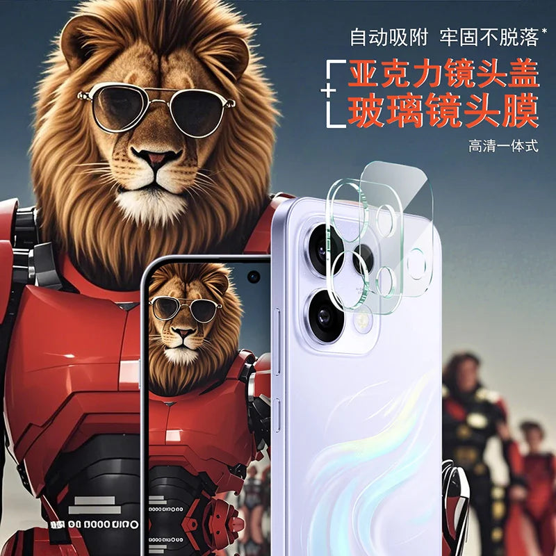 IMAK for Oppo Reno16 FS 5G / Oppo Reno16 F 5G Tempered Glass Full Cover Camera Lens Protector + Acrylic Lens Cap - Transparent - 4