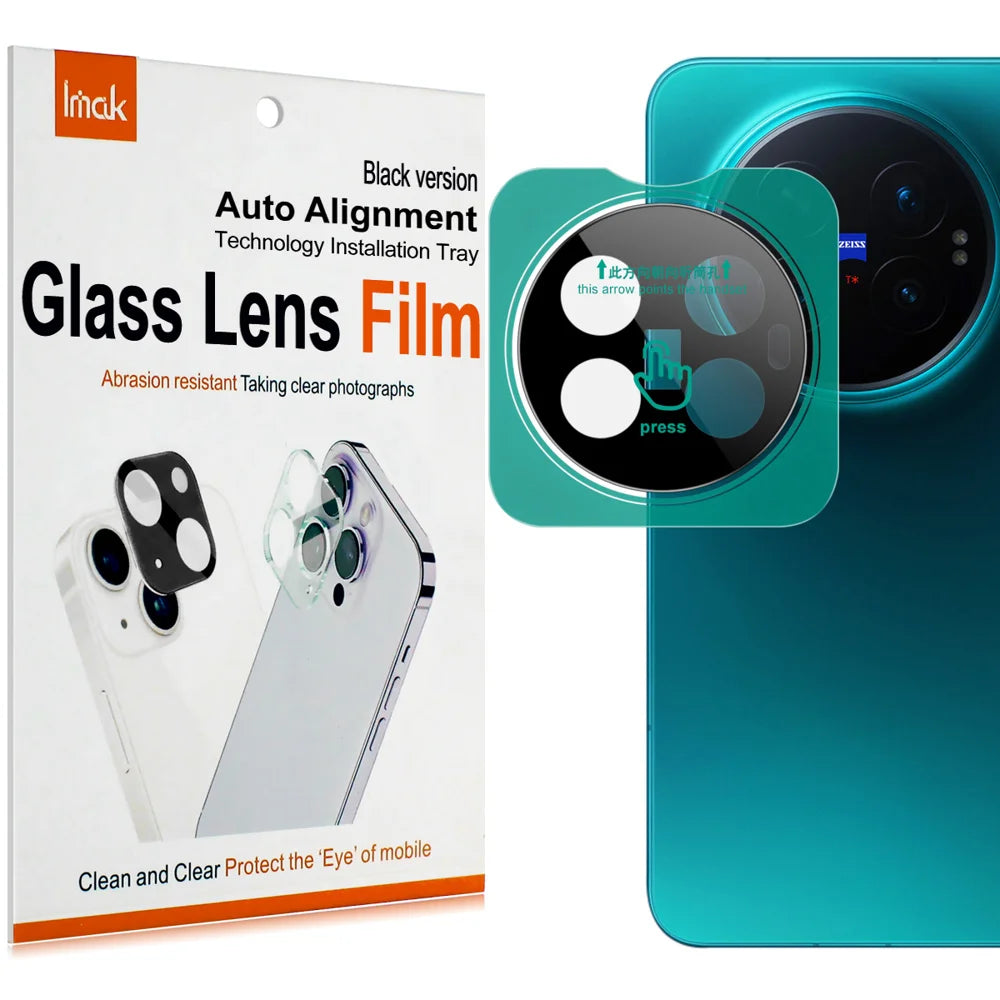 IMAK for vivo X Fold6 5G Tempered Glass Full Cover Camera Lens Protector with Self Positioning Frame - Black - Black - 2