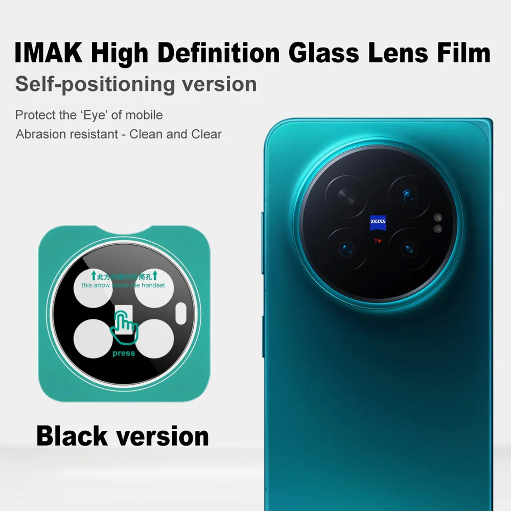 IMAK for vivo X Fold6 5G Tempered Glass Full Cover Camera Lens Protector with Self Positioning Frame - Black - Black - 4