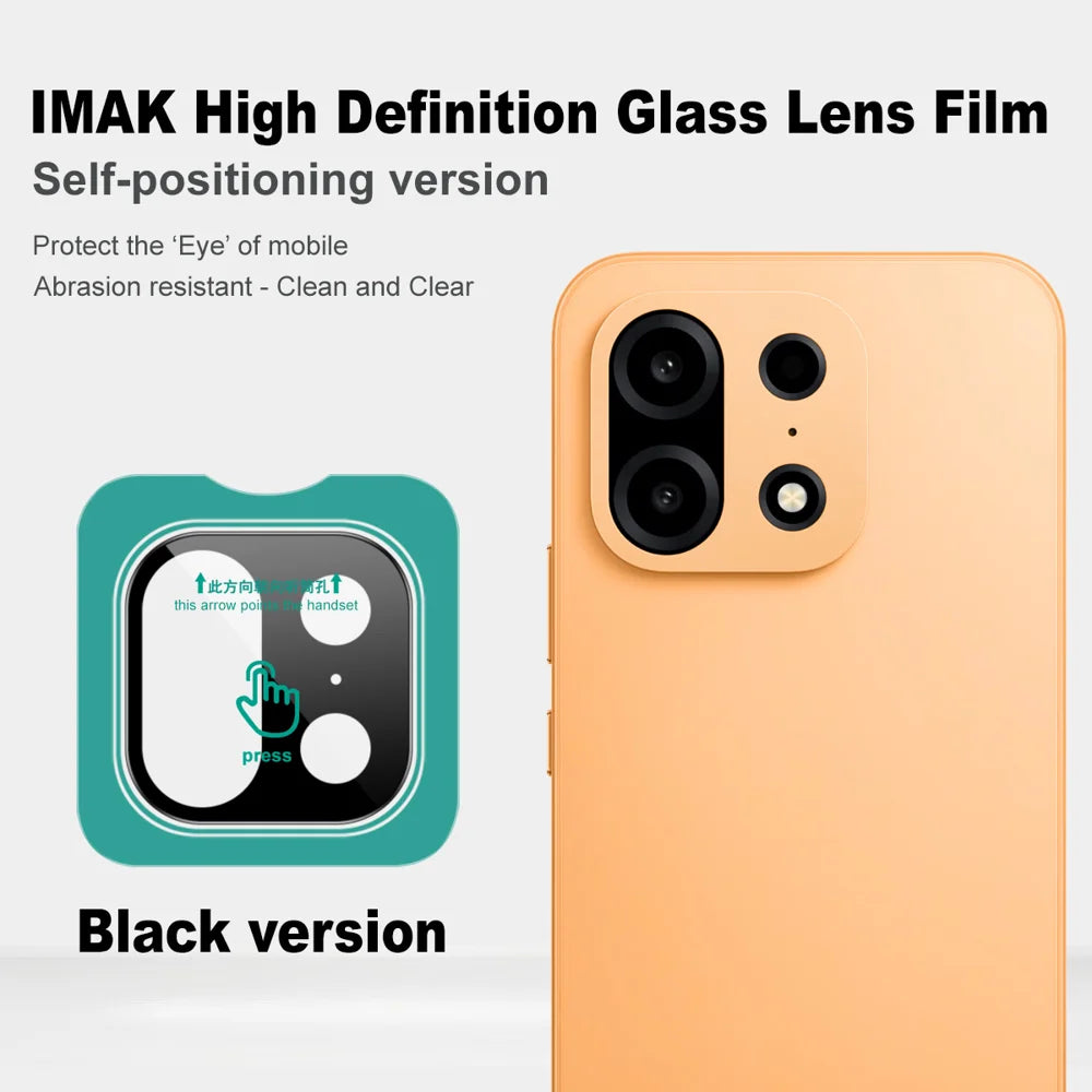 IMAK for OnePlus Turbo 6X Pro 5G Tempered Glass Full Cover Camera Lens Protector with Self Positioning Frame - Black - Black - 4