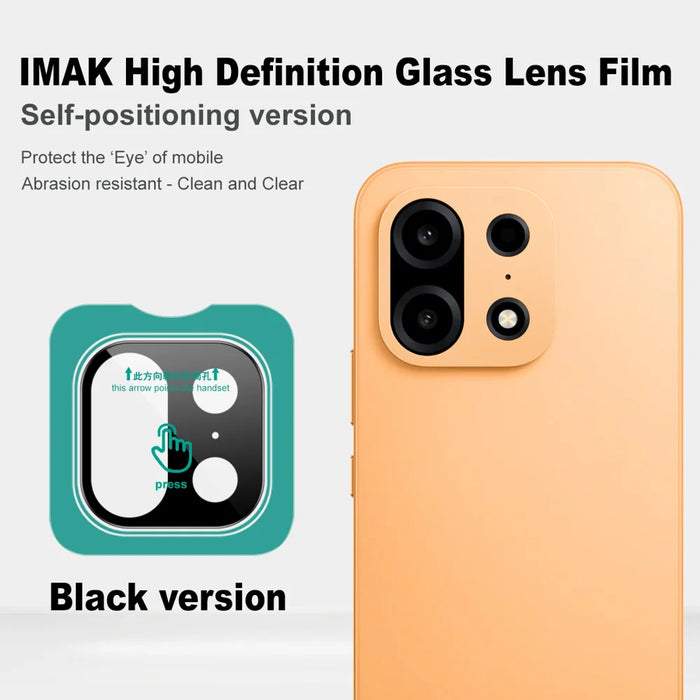IMAK for OnePlus Turbo 6X Pro 5G Tempered Glass Full Cover Camera Lens Protector with Self Positioning Frame - Black - Black - 4
