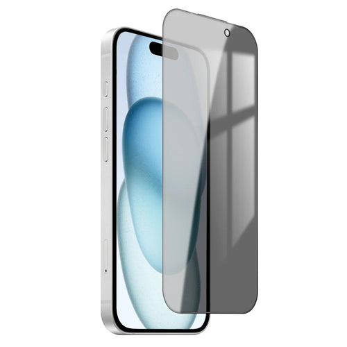 For iPhone 15 Privacy Screen Protector AR Anti-Reflective High Aluminium-silicon Glass Anti-Spy Film - Black - 1
