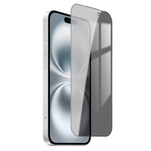 For iPhone 16 Privacy Screen Protector AR Anti-Reflective High Aluminium-silicon Glass Anti-Spy Film - Black - 1
