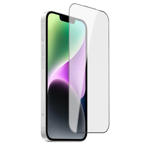 For iPhone 14 Screen Protector AR Anti-Reflective Silk Printing Clear High Aluminium-silicon Glass Film - Transparent - 1