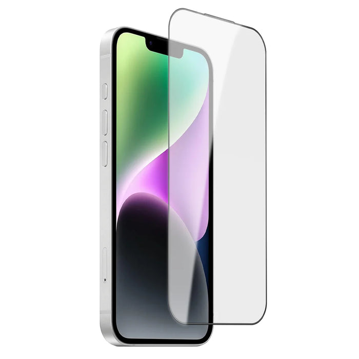 For iPhone 14 Screen Protector AR Anti-Reflective Silk Printing Clear High Aluminium-silicon Glass Film - Transparent - 1