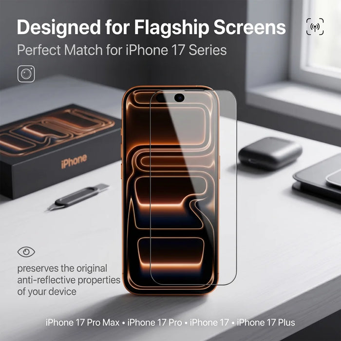 For iPhone 13 Pro Max Screen Protector AR Anti-Reflective Silk Printing Clear High Aluminium-silicon Glass Film - Transparent - 6