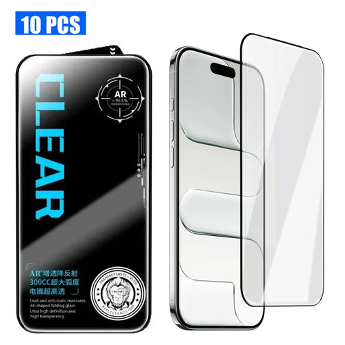 For iPhone Air 10Pcs Screen Protector AR Anti-Reflection High Aluminium-silicon Glass Silk Printing Clear Film - Transparent - 1