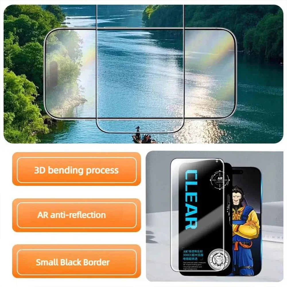 For iPhone Air 10Pcs Screen Protector AR Anti-Reflection High Aluminium-silicon Glass Silk Printing Clear Film - Transparent - 6