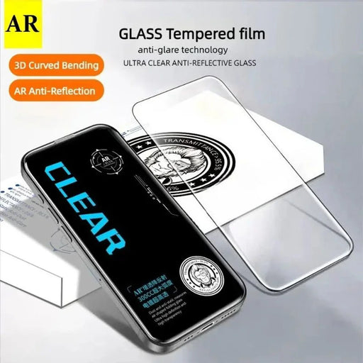 For iPhone 14 Pro 10Pcs Screen Protector AR Anti-Reflection High Aluminium-silicon Glass Silk Printing Clear Film - Transparent - 2